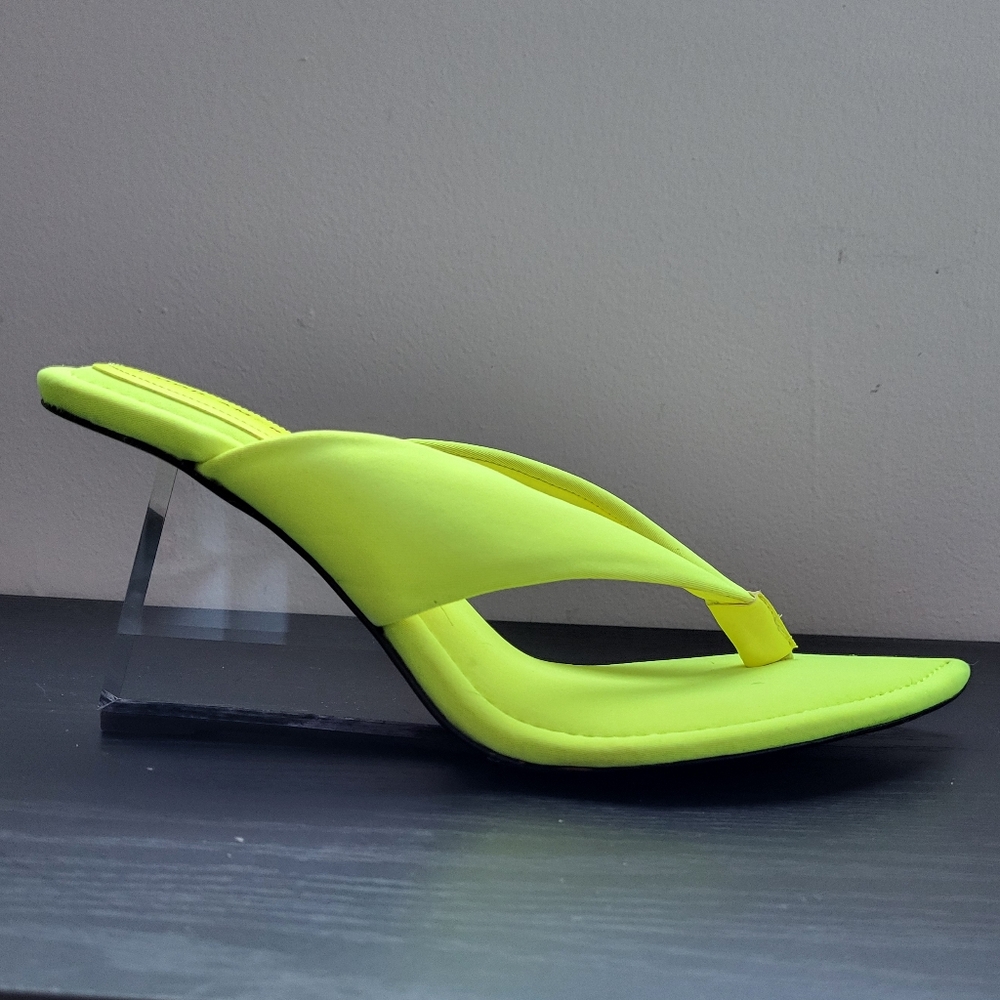Women's Size US13 Neon Good American Clear Wedge Heels